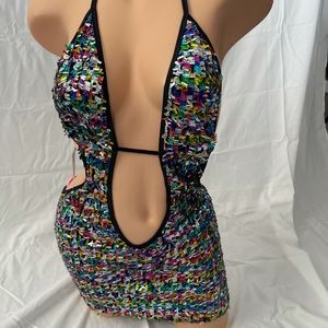 Just to flirt inc. sequined mini dress dance wear. One size NWT